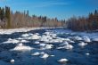 small river, winter landscape