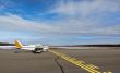 Small airplane in a small airport