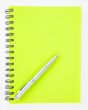 notebook and pen on white background 