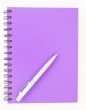 notebook and pen on white background 