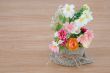 Decorative flower on wooden desk