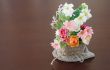 Decorative flower on wooden desk