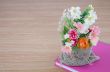 Decorative flower on wooden desk