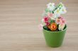 Decorative flower on wooden desk