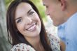Mixed Race Romantic Couple Portrait in the Park