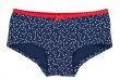 Blue polka dot panties with red trim