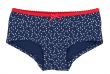 Blue polka dot panties with red trim