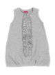Gray baby cotton sleeveless dress with frill.