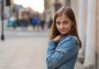 portrait of a beautiful girl in a jeans jacket