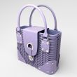 Lilac wicker handbag