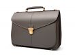 Black business briefcase isolated