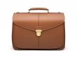 Brown business briefcase isolated