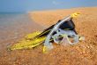 The Mask and The Fins on The Beach