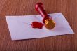 Sealing wax stamp on a letter
