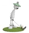 3d little man golfist.