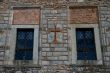 Windows in old stone building