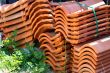 Red tile roof of house in Bulgarian style