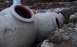 The ancient amphorae, which archaeologists have found.