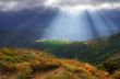 Autumn morning mountain plateau landscape (Carpathian, Ukraine) 