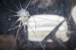 Cracked Window Glass on Antique Truck Abstract

