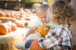 Young Family Enjoys a Day at the Pumpkin Patch