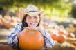 Preteen Girl Portrait at the Pumpkin Patch