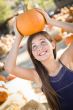 Preteen Girl Portrait at the Pumpkin Patch