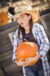Preteen Girl Portrait at the Pumpkin Patch