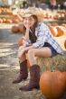 Preteen Girl Portrait at the Pumpkin Patch