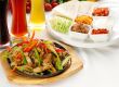 original fajita sizzling hot  on iron plate