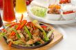 original fajita sizzling hot  on iron plate