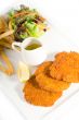 classic Milanese veal cutlets and vegetables