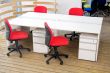 office desks and red chairs cubicle set 