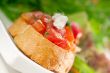 original Italian fresh bruschetta served with fresh salad and ve