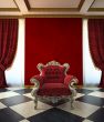 Red armchair room in classic style 