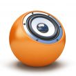 Orange sphere speaker