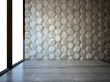 Empty room with stone wall and parquet floor