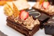 Brownie with strawberry topping