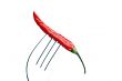 red chili pepper on a fork