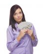 Mixed Race Woman Holding the New One Hundred Dollar Bills