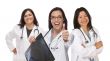 Hispanic Female Doctors or Nurses with Thumbs Up Holding X-ray