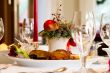 Festive place-setting with Christmas Goose