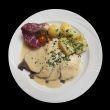 Beef tongue with vegetables