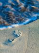 Footprints on a Caribbean beach 3