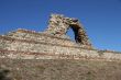 The ancient wall that archaeologists have found.Ancient walls in