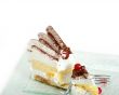 whipped cream and ribes dessert cake slice