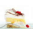 whipped cream and ribes dessert cake slice