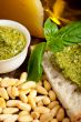 Italian basil pesto bruschetta ingredients
