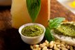 Italian basil pesto bruschetta ingredients