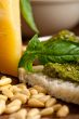 Italian basil pesto bruschetta ingredients